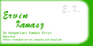 ervin kamasz business card